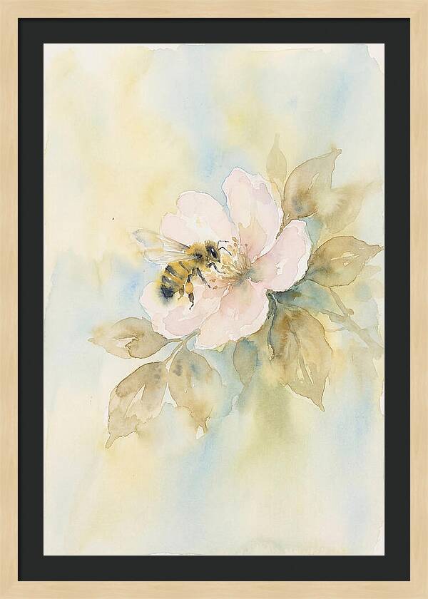 Honeybee Gathering Pollen From Bloom