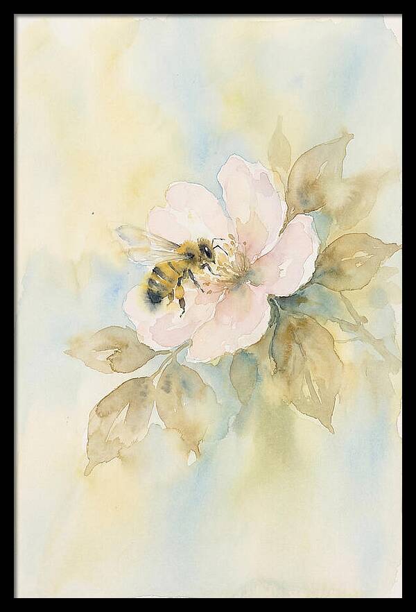 Honeybee Gathering Pollen From Bloom