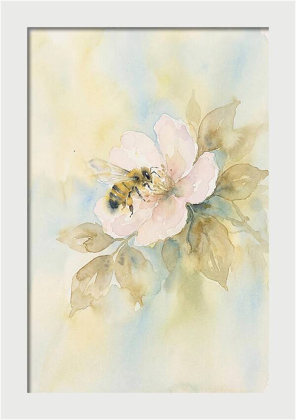Honeybee Gathering Pollen From Bloom