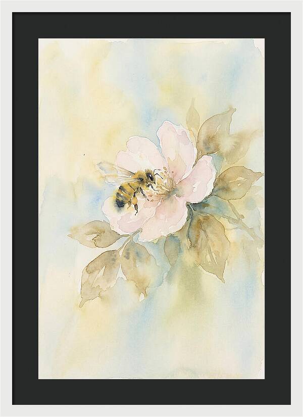 Honeybee Gathering Pollen From Bloom