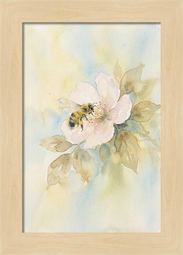 Honeybee Gathering Pollen From Bloom