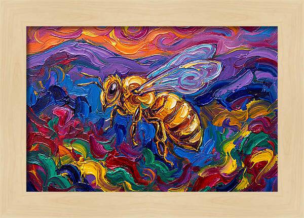 Honeybee In Vibrant Colors