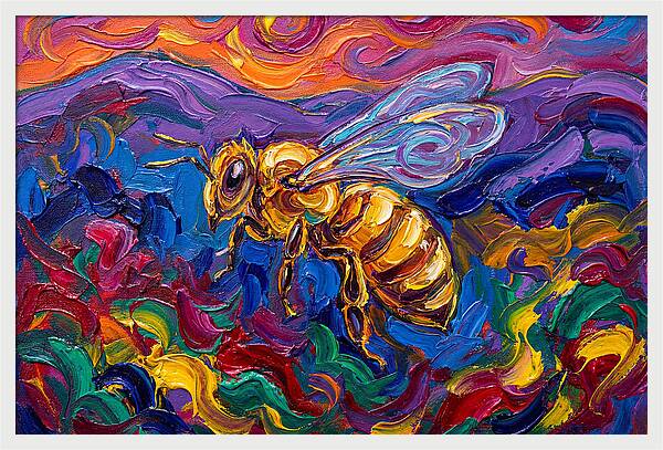 Honeybee In Vibrant Colors