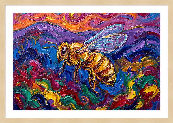 Honeybee In Vibrant Colors