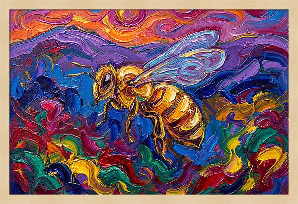 Honeybee In Vibrant Colors