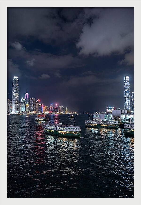 Hong Kong Harbor At Night