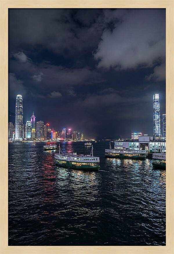 Hong Kong Harbor At Night