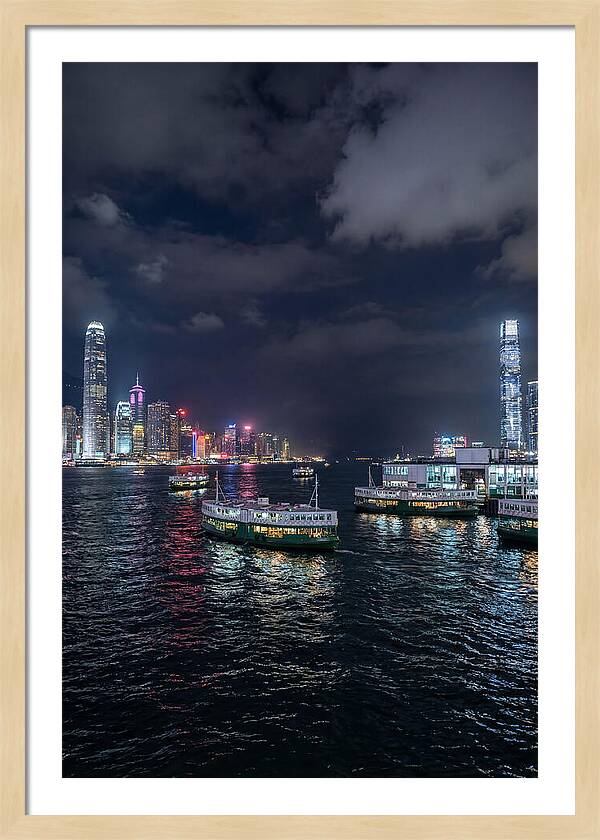 Hong Kong Harbor At Night