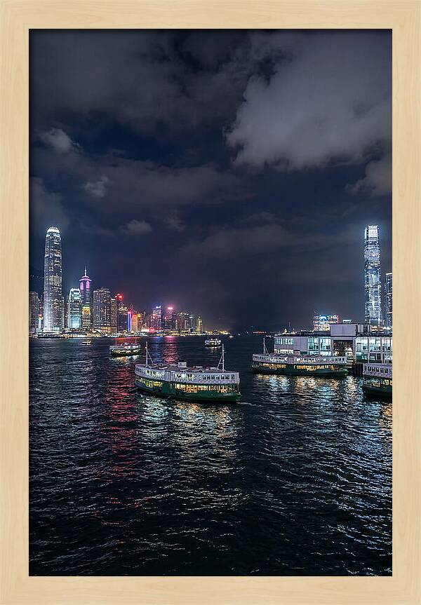 Hong Kong Harbor At Night