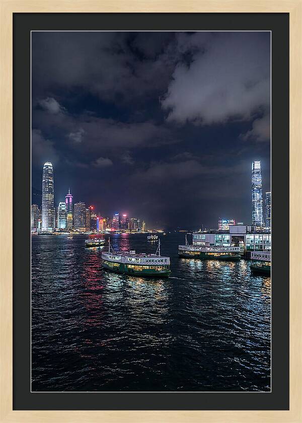 Hong Kong Harbor At Night