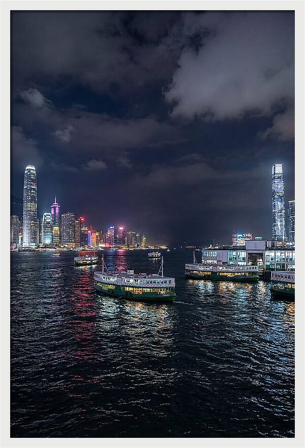 Hong Kong Harbor At Night