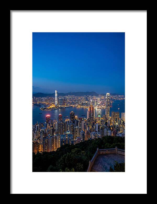 Hong Kong Skyline At Blue Hour