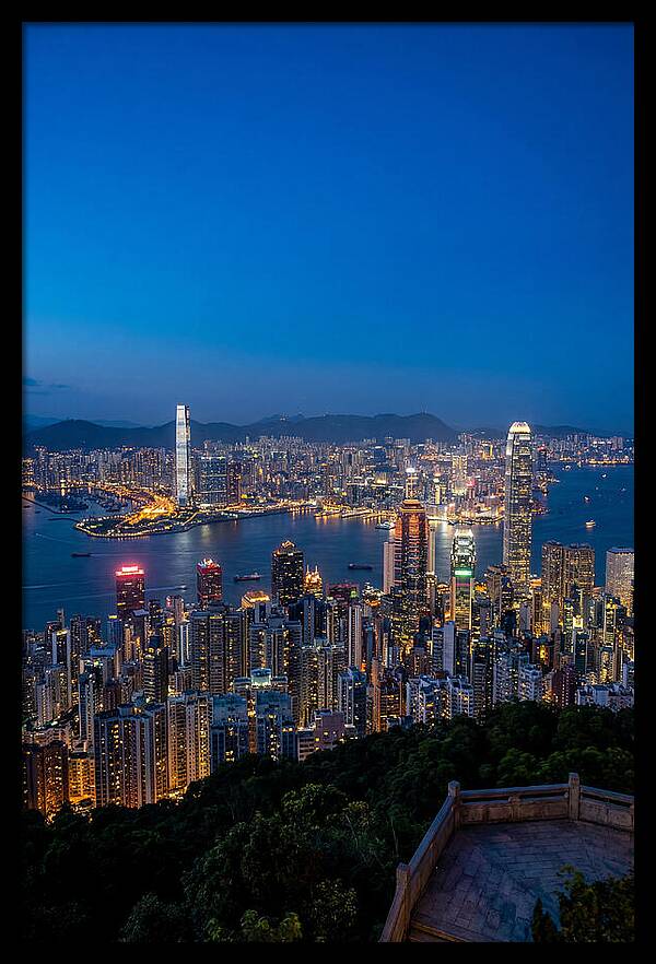 Hong Kong Skyline At Blue Hour