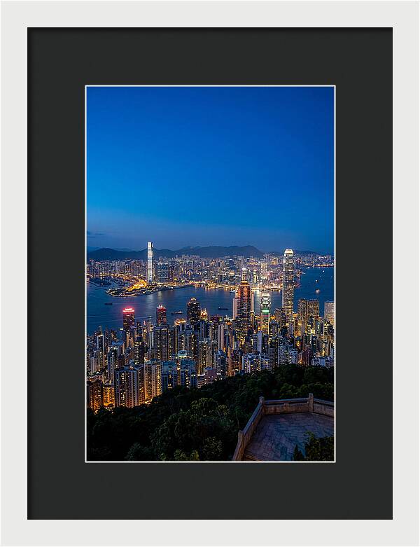 Hong Kong Skyline At Blue Hour