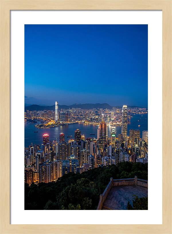 Hong Kong Skyline At Blue Hour