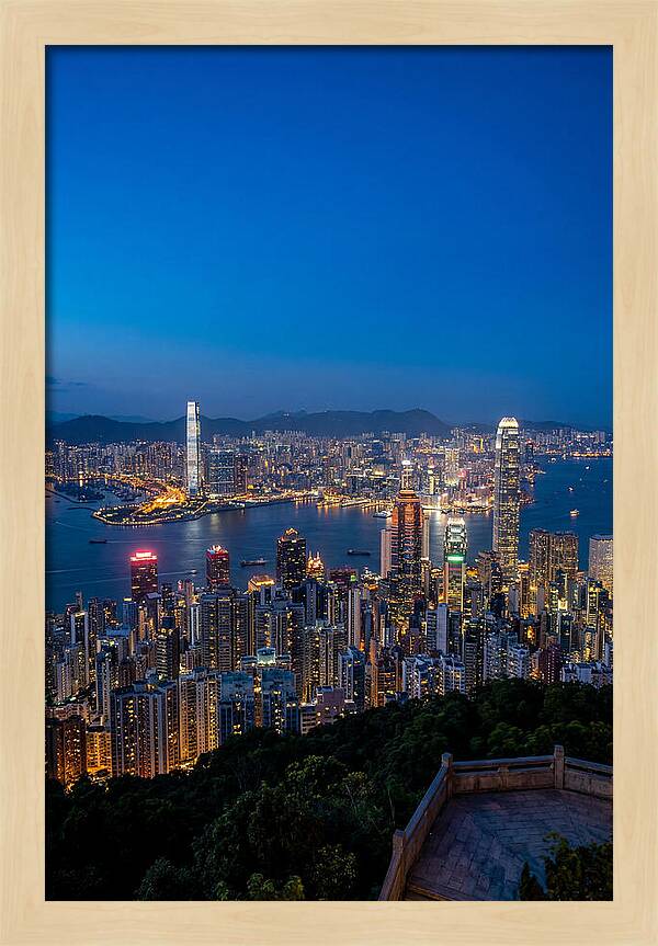 Hong Kong Skyline At Blue Hour