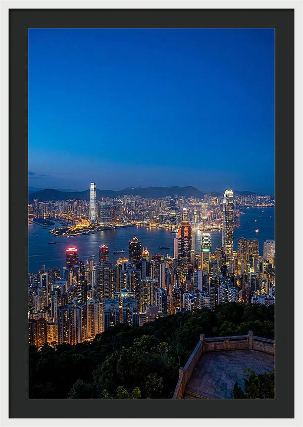 Hong Kong Skyline At Blue Hour