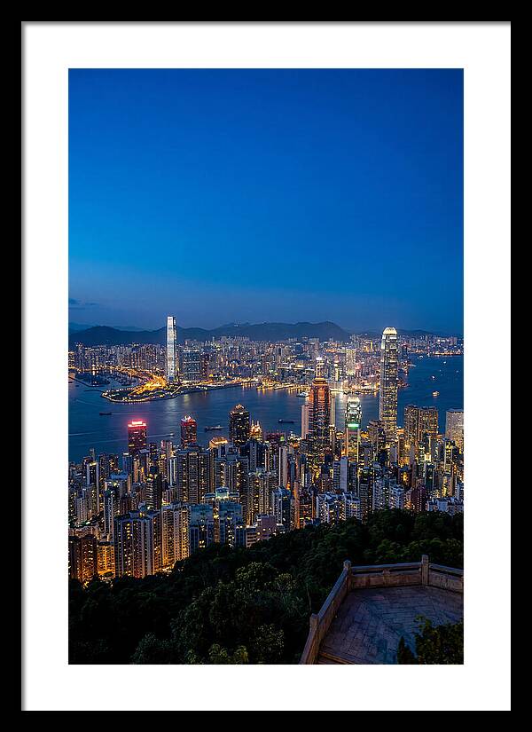 Hong Kong Skyline At Blue Hour