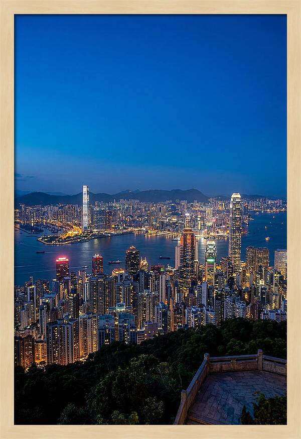 Hong Kong Skyline At Blue Hour