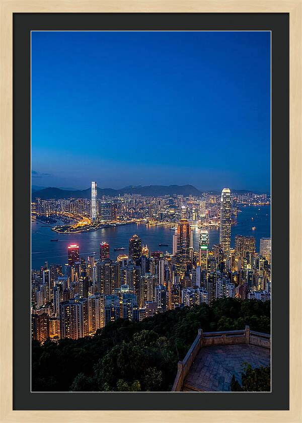 Hong Kong Skyline At Blue Hour