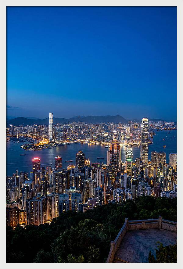 Hong Kong Skyline At Blue Hour