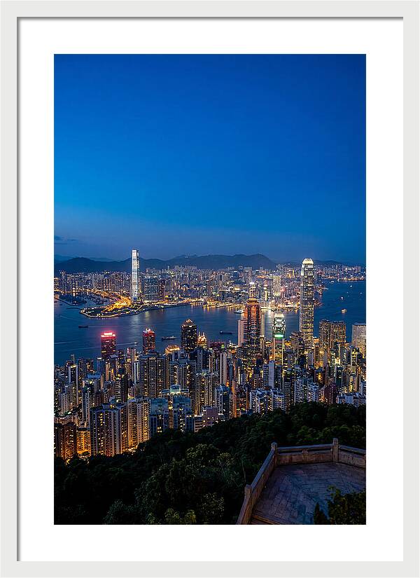 Hong Kong Skyline At Blue Hour