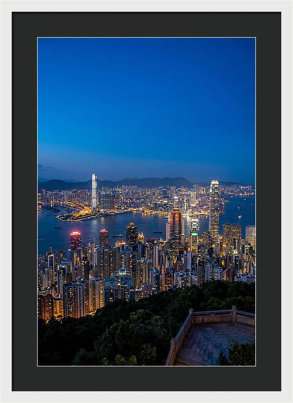Hong Kong Skyline At Blue Hour