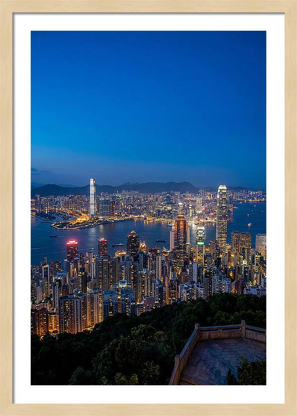 Hong Kong Skyline At Blue Hour