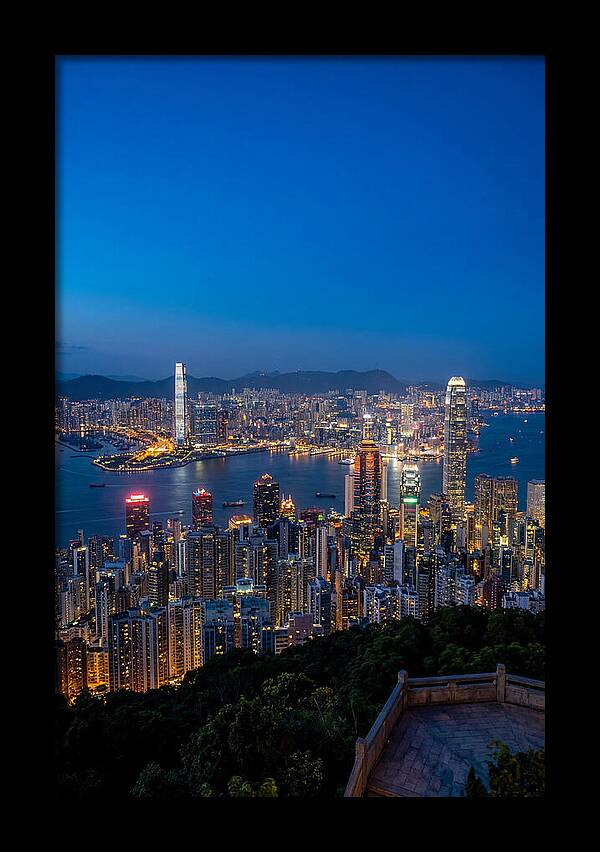 Hong Kong Skyline At Blue Hour