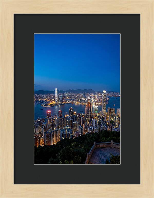 Hong Kong Skyline At Blue Hour