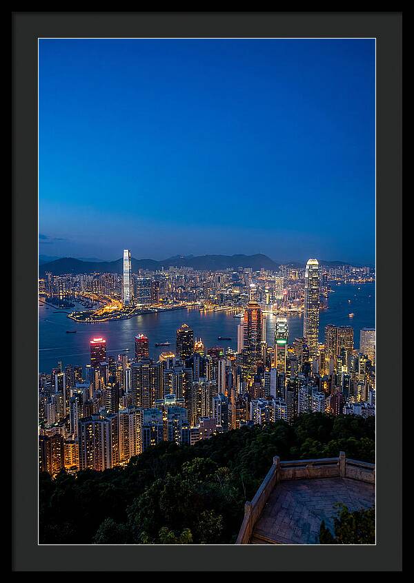 Hong Kong Skyline At Blue Hour