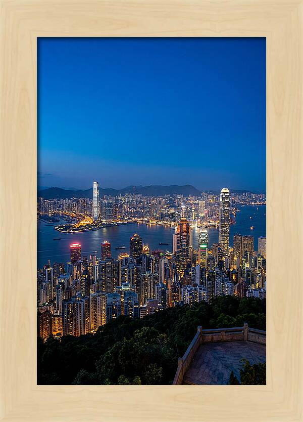 Hong Kong Skyline At Blue Hour