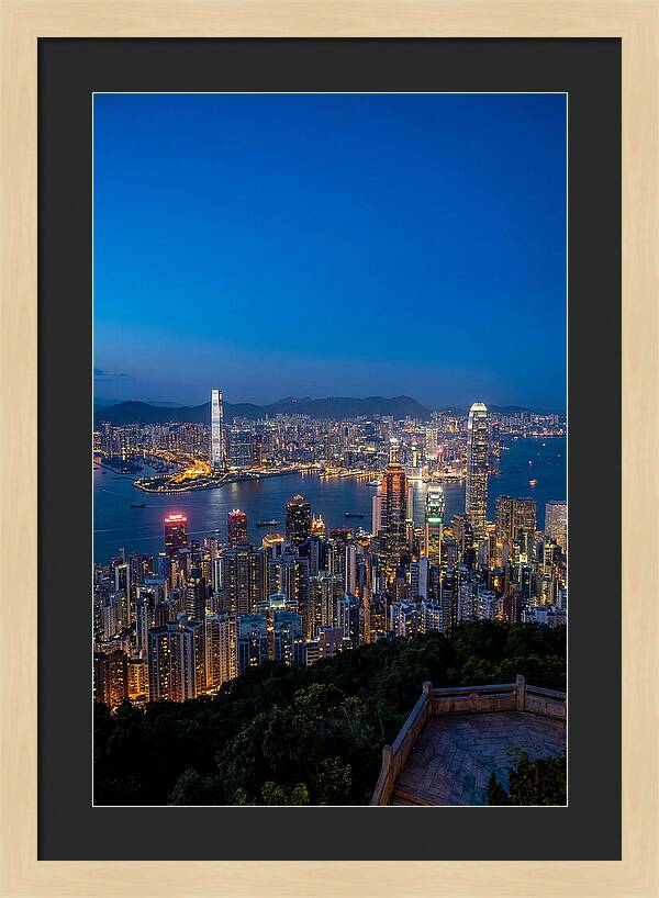 Hong Kong Skyline At Blue Hour