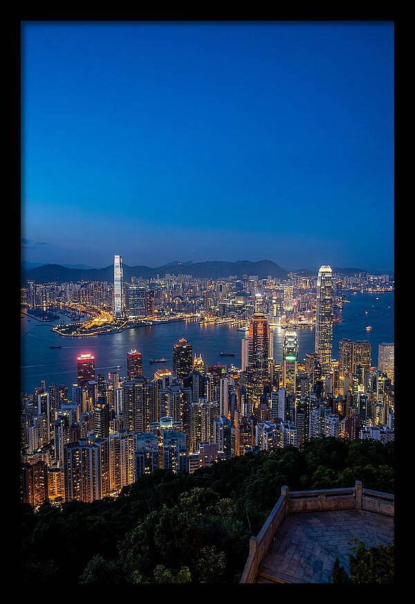 Hong Kong Skyline At Blue Hour