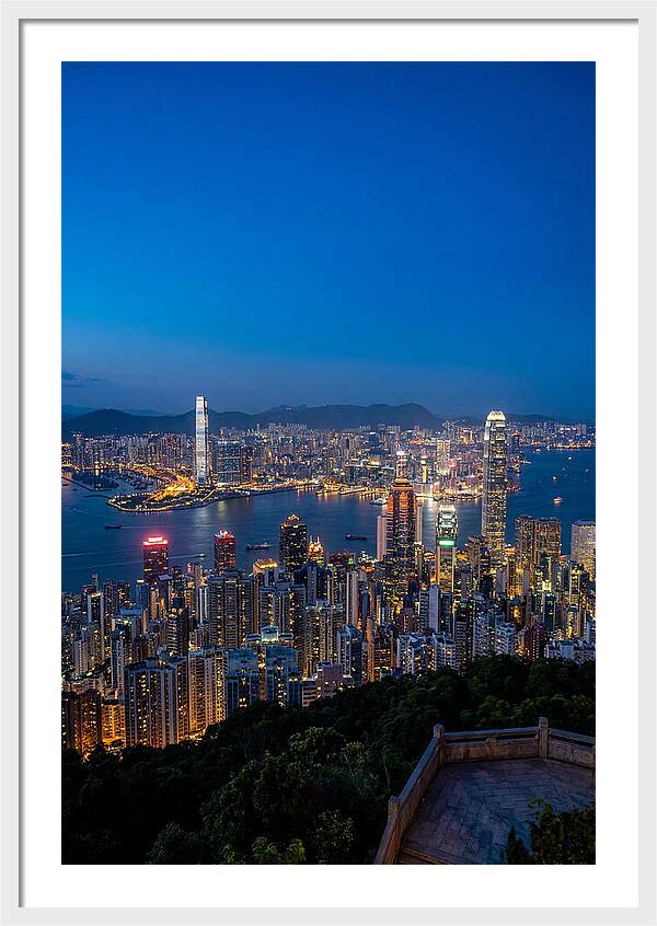 Hong Kong Skyline At Blue Hour