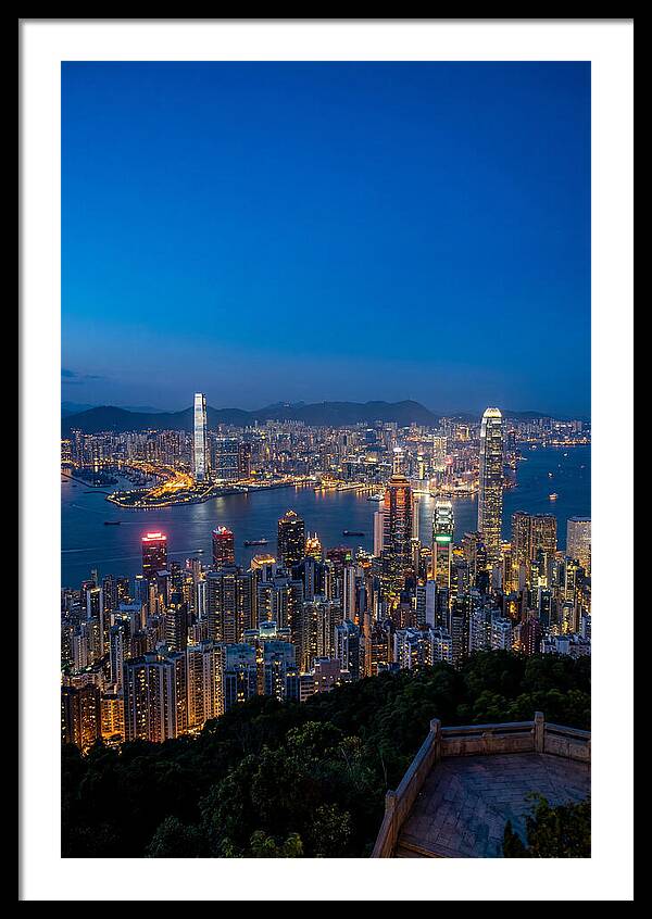 Hong Kong Skyline At Blue Hour