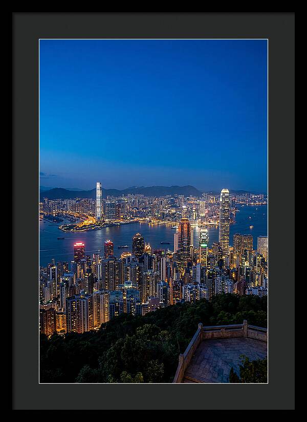 Hong Kong Skyline At Blue Hour