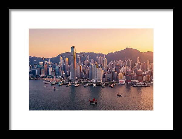 Hong Kong Skyline At Golden Hour