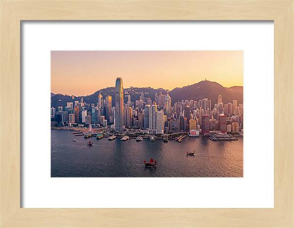 Hong Kong Skyline At Golden Hour