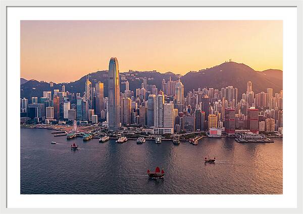 Hong Kong Skyline At Golden Hour