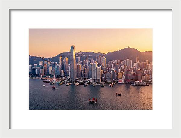 Hong Kong Skyline At Golden Hour
