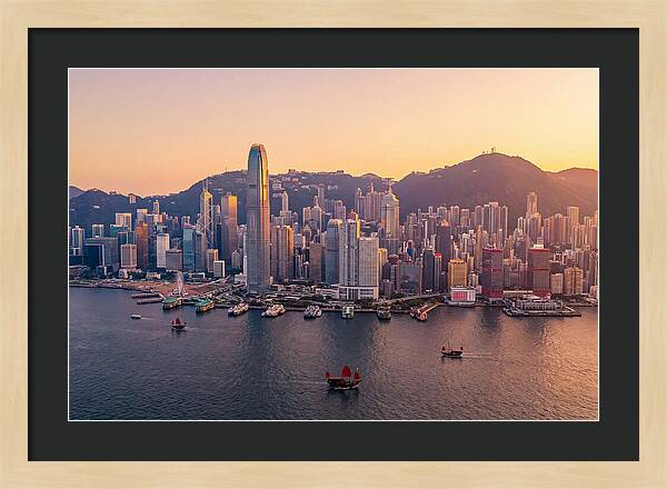 Hong Kong Skyline At Golden Hour