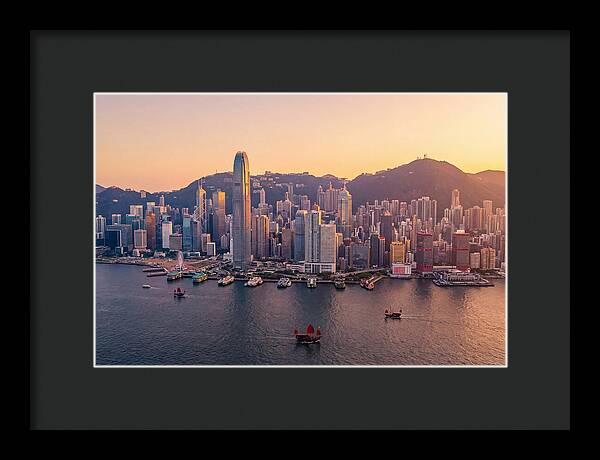 Hong Kong Skyline At Golden Hour