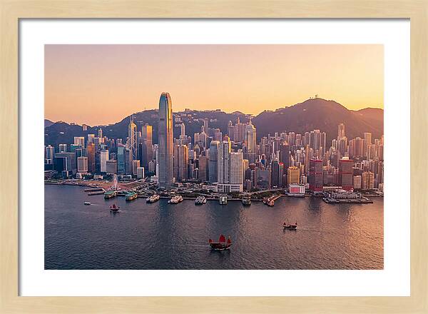 Hong Kong Skyline At Golden Hour