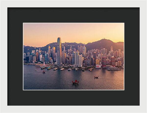 Hong Kong Skyline At Golden Hour