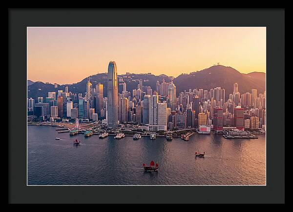 Hong Kong Skyline At Golden Hour