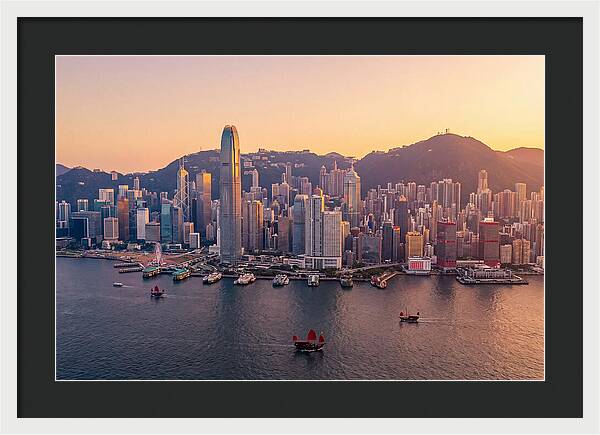 Hong Kong Skyline At Golden Hour