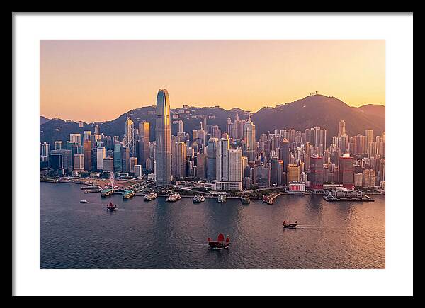Hong Kong Skyline At Golden Hour