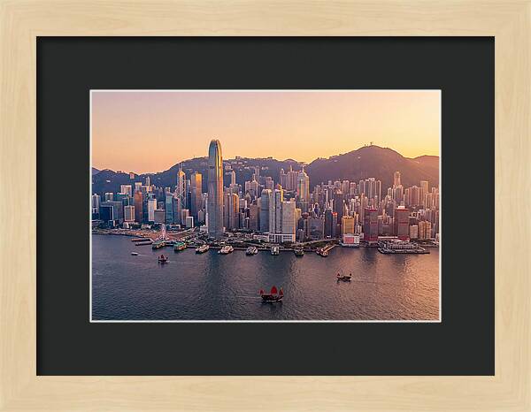 Hong Kong Skyline At Golden Hour