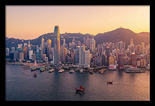 Hong Kong Skyline At Golden Hour